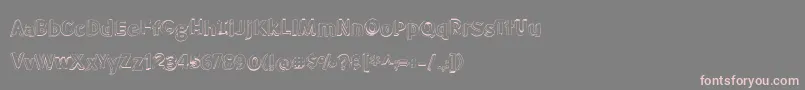 BmdMeatloafShadowOutline-fontti – vaaleanpunaiset fontit harmaalla taustalla