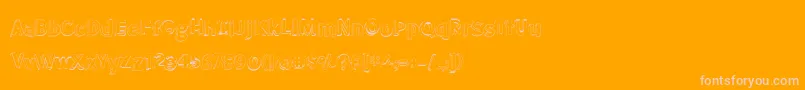 BmdMeatloafShadowOutline-fontti – vaaleanpunaiset fontit oranssilla taustalla