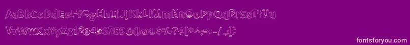 フォントBmdMeatloafShadowOutline – 紫の背景にピンクのフォント