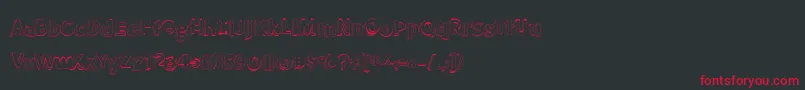 Шрифт BmdMeatloafShadowOutline – красные шрифты на чёрном фоне