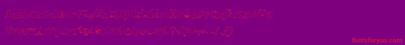 フォントBmdMeatloafShadowOutline – 紫の背景に赤い文字