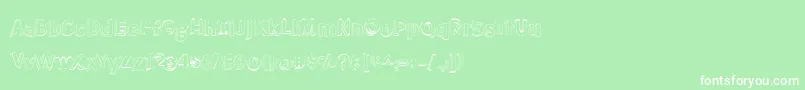 Шрифт BmdMeatloafShadowOutline – белые шрифты на зелёном фоне