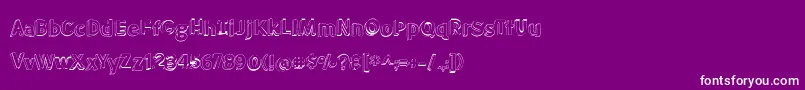 BmdMeatloafShadowOutline Font – White Fonts on Purple Background