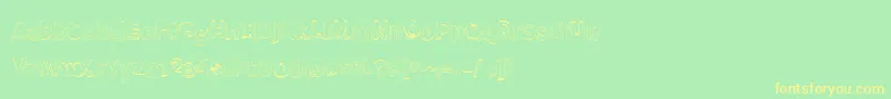 BmdMeatloafShadowOutline-Schriftart – Gelbe Schriften auf grünem Hintergrund