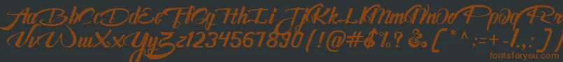 AwesomeFreeFont-fontti – ruskeat fontit mustalla taustalla