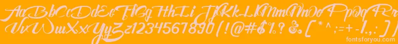 Police AwesomeFreeFont – polices roses sur fond orange