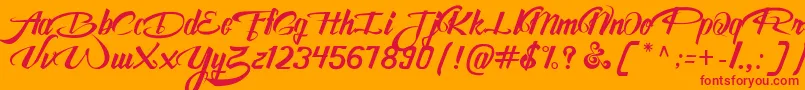 AwesomeFreeFont Font – Red Fonts on Orange Background