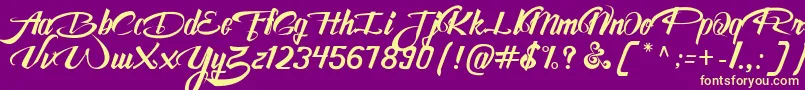 AwesomeFreeFont Font – Yellow Fonts on Purple Background