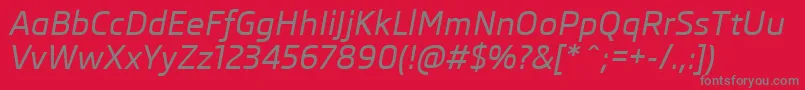 Police SkodaProMediumItalic – polices grises sur fond rouge