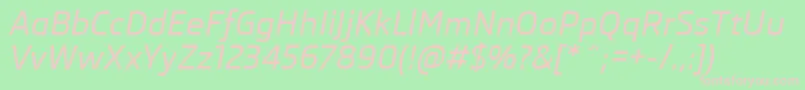 SkodaProMediumItalic Font – Pink Fonts on Green Background