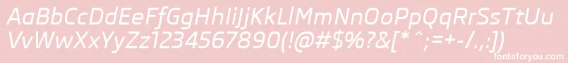 SkodaProMediumItalic Font – White Fonts on Pink Background