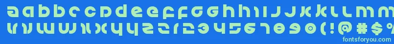 Kovacstitle Font – Green Fonts on Blue Background