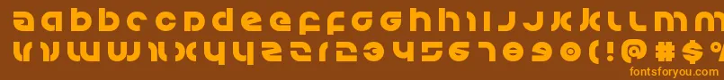 Kovacstitle Font – Orange Fonts on Brown Background