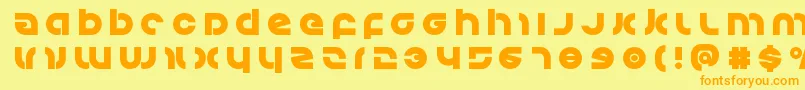 Kovacstitle Font – Orange Fonts on Yellow Background