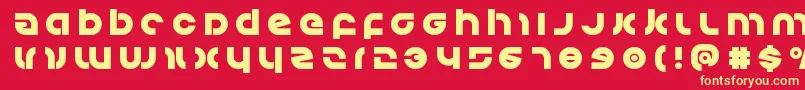 Kovacstitle Font – Yellow Fonts on Red Background