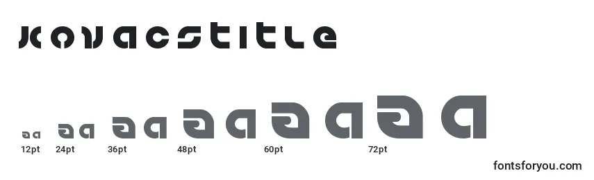 Kovacstitle Font Sizes