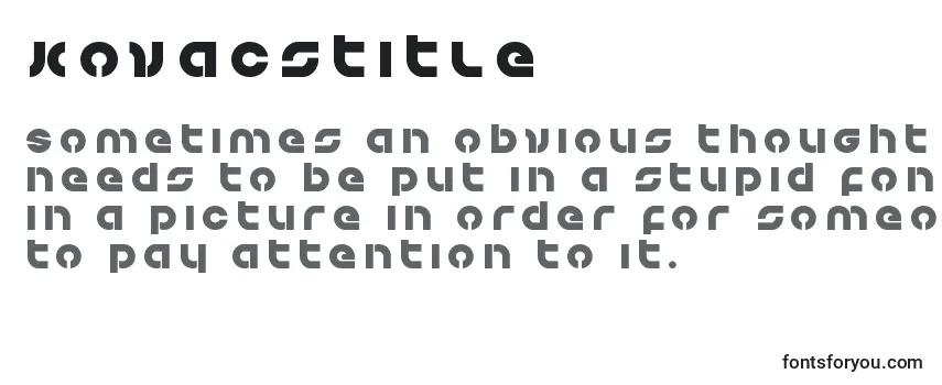 Kovacstitle Font
