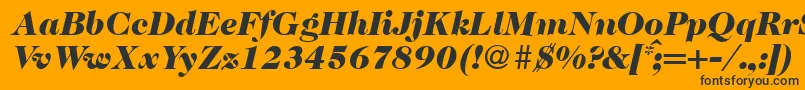 Caslon335blackRegularitalic-fontti – mustat fontit oranssilla taustalla