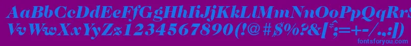 Police Caslon335blackRegularitalic – polices bleues sur fond violet