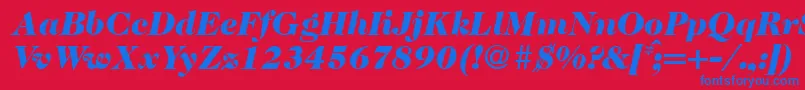 Шрифт Caslon335blackRegularitalic – синие шрифты на красном фоне