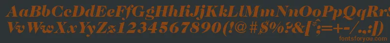 Caslon335blackRegularitalic-fontti – ruskeat fontit mustalla taustalla