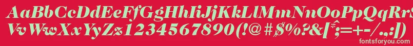 Czcionka Caslon335blackRegularitalic – zielone czcionki na czerwonym tle