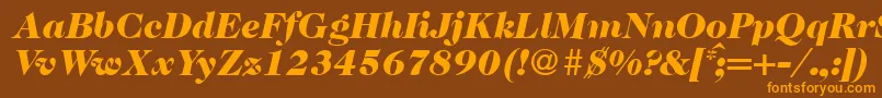 Шрифт Caslon335blackRegularitalic – оранжевые шрифты на коричневом фоне