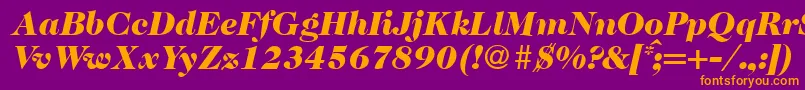 Caslon335blackRegularitalic-fontti – oranssit fontit violetilla taustalla