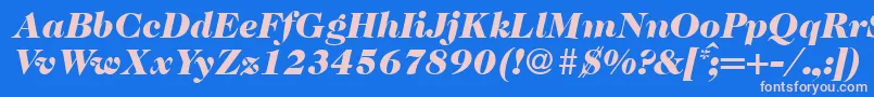 Czcionka Caslon335blackRegularitalic – różowe czcionki na niebieskim tle