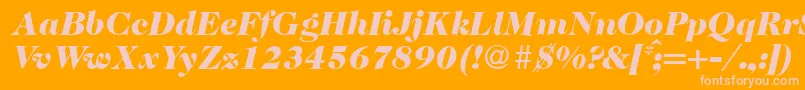 Caslon335blackRegularitalic Font – Pink Fonts on Orange Background