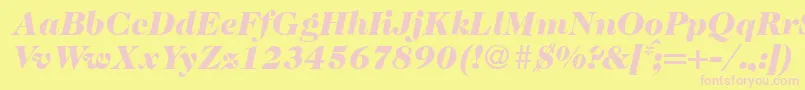 Caslon335blackRegularitalic Font – Pink Fonts on Yellow Background