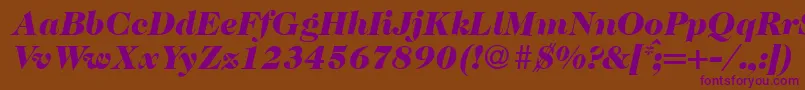 Caslon335blackRegularitalic-fontti – violetit fontit ruskealla taustalla