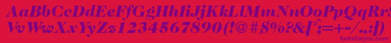 Шрифт Caslon335blackRegularitalic – фиолетовые шрифты на красном фоне