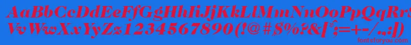 Caslon335blackRegularitalic Font – Red Fonts on Blue Background