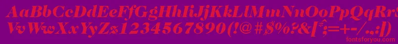 Шрифт Caslon335blackRegularitalic – красные шрифты на фиолетовом фоне