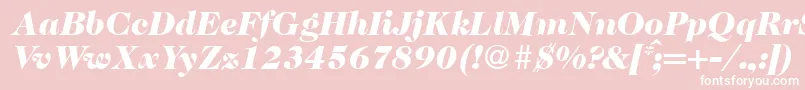 Fonte Caslon335blackRegularitalic – fontes brancas em um fundo rosa