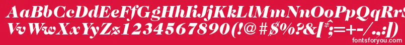 Czcionka Caslon335blackRegularitalic – białe czcionki na czerwonym tle