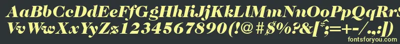 Шрифт Caslon335blackRegularitalic – жёлтые шрифты на чёрном фоне