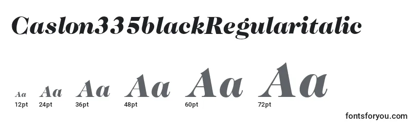 Размеры шрифта Caslon335blackRegularitalic