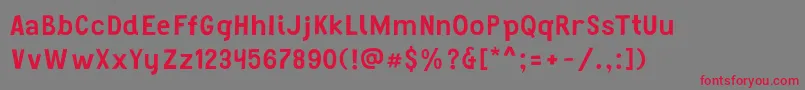 Handsonc Font – Red Fonts on Gray Background
