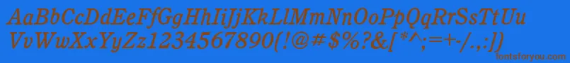 CalgaryMediumItalic Font – Brown Fonts on Blue Background