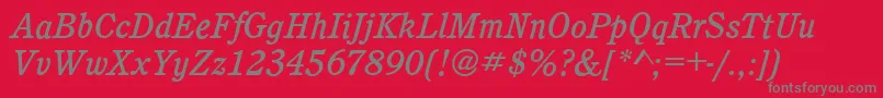 fuente CalgaryMediumItalic – Fuentes Grises Sobre Fondo Rojo