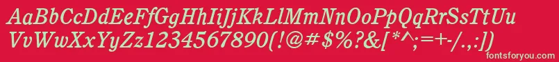 CalgaryMediumItalic Font – Green Fonts on Red Background