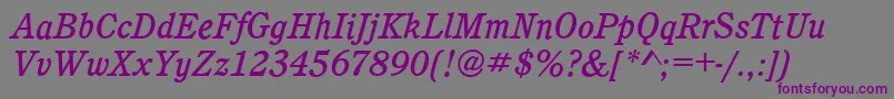 CalgaryMediumItalic Font – Purple Fonts on Gray Background