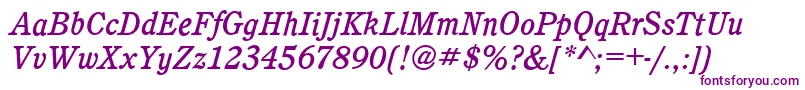 CalgaryMediumItalic Font – Purple Fonts on White Background