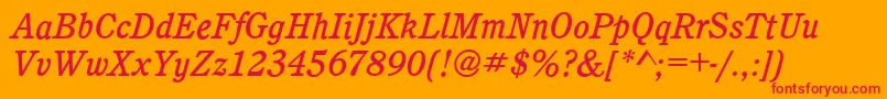 CalgaryMediumItalic Font – Red Fonts on Orange Background