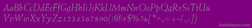 WeissLtItalic Font – Gray Fonts on Purple Background
