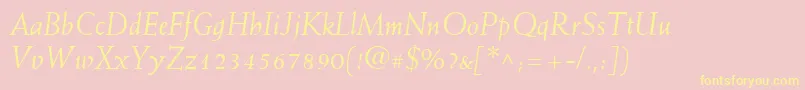 WeissLtItalic Font – Yellow Fonts on Pink Background