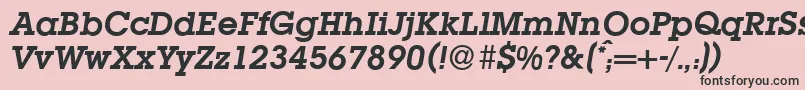 L850SlabBolditalic Font – Black Fonts on Pink Background