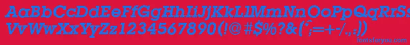 L850SlabBolditalic Font – Blue Fonts on Red Background